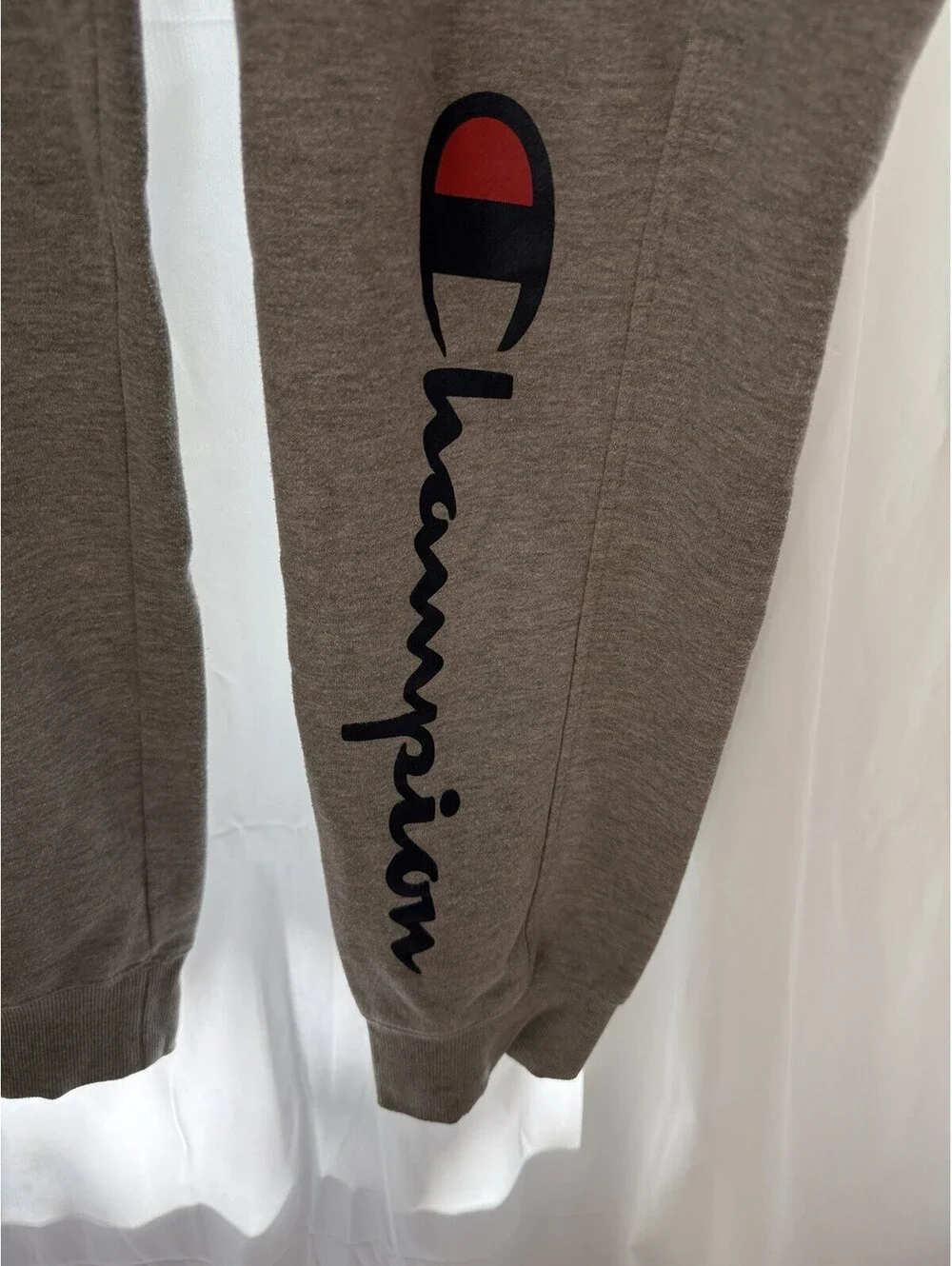 Champion Jogger Sweatpants Men’s Gray Cotton Poly Size L FREE SHIPPING
